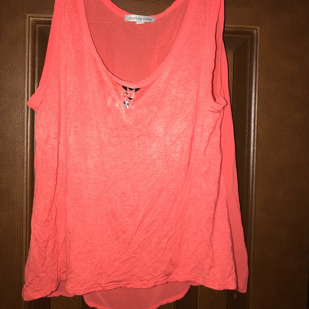 studded chiffon tank top